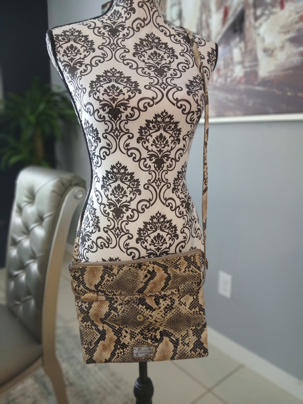 Nine West Neutral Snake-Print Crossbody Bag - Picture 6 of 7